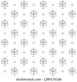 Seamless vector pattern. symmetrical background with hand drawn decorative trees. Black and white print. Graphic abstract design, illustration for wrapping, wallpaper, fabric, packaging, textile