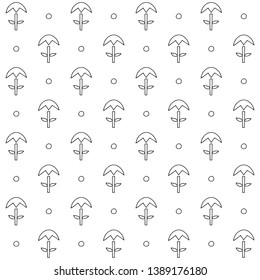 Seamless vector pattern. symmetrical background with hand drawn decorative trees. Black and white print. Graphic abstract design, illustration for wrapping, wallpaper, fabric, packaging, textile