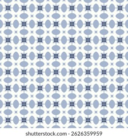 Seamless vector pattern with symmetrical geometric ornament with arcs and small squares. Simple design for textile, fabric, wallpaper, covers, paper and other surfaces.