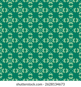 Seamless vector pattern with symmetrical geometric ornament. Background with striped figures in bright green palette. Delicate design for textiles, fabrics, wallpapers and other surfaces.