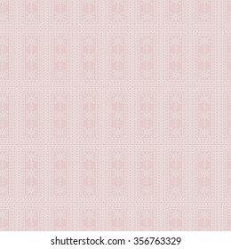 Seamless vector pattern. Symmetrical geometric background with rectangles on the pink backdrop. Decorative ornament.