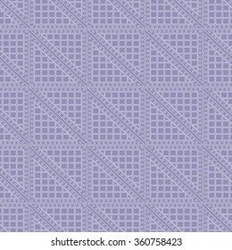 Seamless vector pattern. Symmetrical geometric blue background with triangles. Decorative repeating ornament.