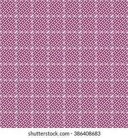 Seamless vector pattern. Symmetrical geometric abstract pink background with squares, lines and dots. Decorative repeating ornament. Series of Geometric,Ornamental Pattern