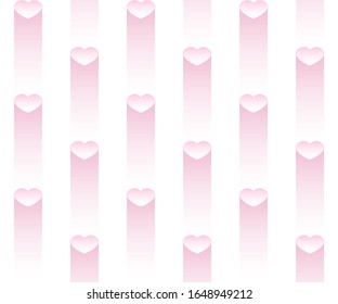 Seamless Vector Pattern  Symmetrically Arranged Hearts and Pink Shadows White Background  Wallpaper  Wrapping Decoration Design