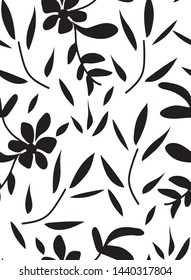 Seamless vector pattern with ta leaf and floral coordinate editable and separable 
