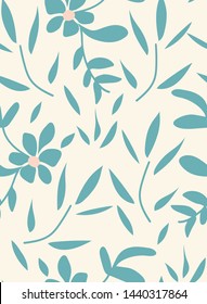 Seamless vector pattern with ta leaf and floral coordinate editable and separable 
