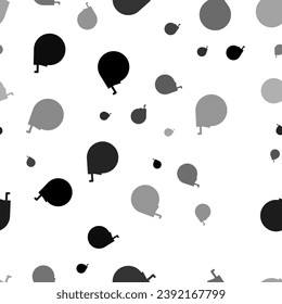 Seamless vector pattern with tape measure symbols, creating a creative monochrome background with rotated elements. Vector illustration on white background