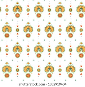 Seamless vector pattern with Tatar national ornament for products, fabric, wrapping paper