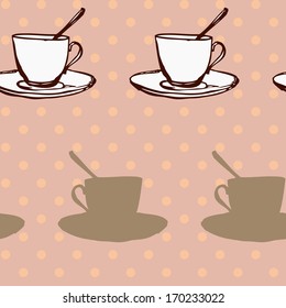 seamless vector pattern with teacups