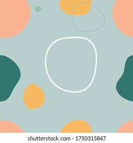 Seamless vector pattern, textile design, minimal, circles, shapes, geometric, colorful, bright colors.