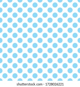 Seamless vector pattern, texture or background with cool blue polka dots on white background for web design, desktop wallpaper, winter blog, website or invitation card