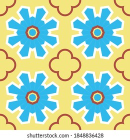 Seamless vector pattern of texture of ceramic tiles in vintage style. Suits for ceramic tile, wallpaper, textile, decorative paper, packaging, covers, gift wrap, etc. Vector illustration EPS10.
