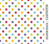 Seamless vector pattern or texture with colorful polka dots on white background for kids background, blog, web design, scrapbooks, party or baby shower invitations and wedding cards.