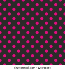 Large Hot Pink Polka Dots On White Wallpaper KD1863
