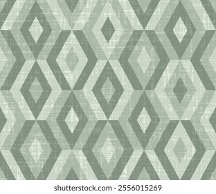 Seamless vector pattern with textured rhombs, monochrome diamond shapes for textile, scrapbooking