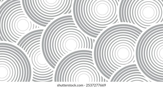 Seamless vector pattern with thick lined circles. Stylish geometric texture. Vector illustration.