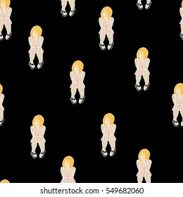 Seamless vector pattern with thinking girl for textile, ceramics, print, fabric, wrapping, cards