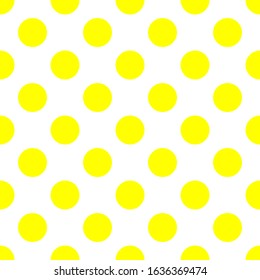 Seamless vector pattern with tile little sunny yellow polka dots on white background