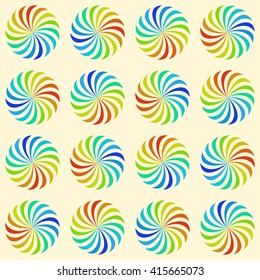 Seamless vector pattern, tilling background, endless texture, textile design. Repeatable geometric ornament, colorful circles, abstract flowers