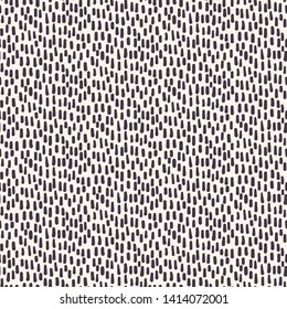 Seamless vector pattern. Tiny hand drawn rain drop line marks confetti. Repeating geo background. Monochrome surface design textile swatch, modern black white wallpaper, fun minimal all over print. 