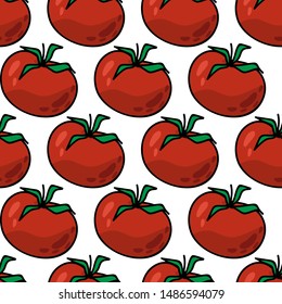 Seamless vector pattern with tomatoes. Repeat design.