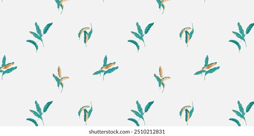 Seamless vector pattern, tops and tropical leaves, for bedding, wallpaper and texture