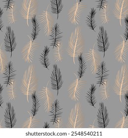 Seamless vector pattern, tops and tropical leaves, for bedding, wallpaper and texture