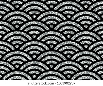 Seamless vector pattern. Traditional asian ornamental motive. Seamless background from a oriental silver ornament, fashionable modern wallpaper or textile. Elegant luxury tiled design.