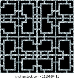 Seamless vector pattern. Traditional asian ornamental motive. Seamless background from a oriental silver ornament, fashionable modern wallpaper or textile. Elegant luxury tiled design.