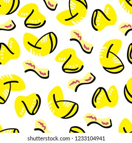 Seamless vector pattern with traditional chinese fortune cookies