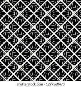 Seamless vector pattern in traditional east style. Abstract ornament. Stylized sunrise reflected in water. Endless texture for textile design. Vector background.