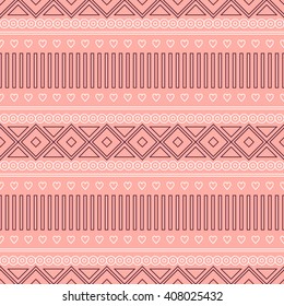 Seamless vector pattern.  Traditional ethno background in red colors. Series of National, Folk, Ethnic and Traditional Seamless Patterns.