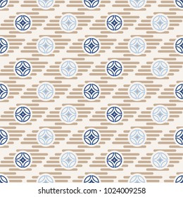 Seamless vector pattern in traditional Japanese style on a light background. Vector color background.