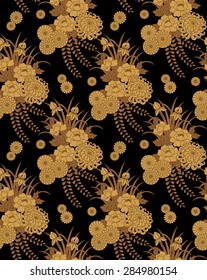 Seamless vector pattern. Traditional japanese flower motif. 