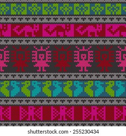 Seamless vector pattern, traditional peruvian knitting design.