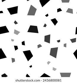 Seamless vector pattern with trapezoid symbols, creating a creative monochrome background with rotated elements. Vector illustration on white background