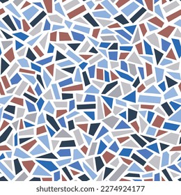 Seamless vector pattern. Trendy clay broken vessel mosaic, tiles.