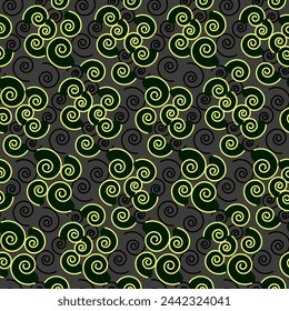 Seamless vector pattern with trendy elements of snails and springs. Suitable for interior, wallpaper, fabrics, clothing, stationery.

