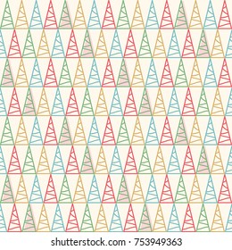Seamless vector pattern with triangle trees.