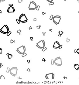 Seamless vector pattern with trophy symbols, creating a creative monochrome background with rotated elements. Vector illustration on white background svg
