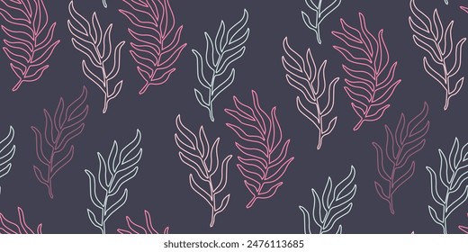 Seamless vector pattern of tropical fern leaves. Printing on wallpaper and fabric.