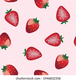 Nahtlose Vektormuster mit tropischen Früchten, helle Illustration blorbeerrote Rot