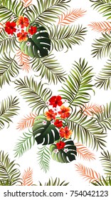 Seamless vector pattern. Tropical illustration.