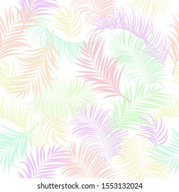 Seamless vector pattern of tropical jungle pastel palm tree leaves, background for textile, wedding,quotes, Birthday and invitation cards,greeting cards, print, blogs, bridal cards.