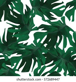 seamless vector pattern with tropical leaf
