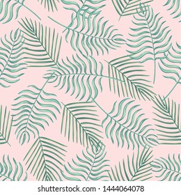 Seamless vector pattern with tropical leaves. The pattern is suitable for the design of textiles, wrapping paper and so on.