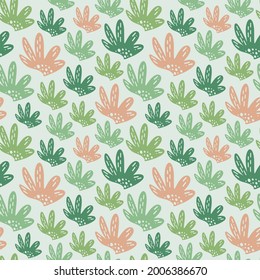 Seamless vector pattern with tropical leaves.