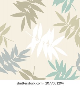 Seamless vector pattern with tropical leaves. Botanical background.