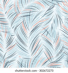 Seamless vector pattern with tropical palm leaves