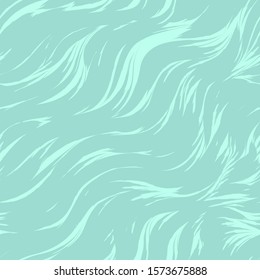 Seamless vector pattern of turquoise color from abstract waves and splashes. Water texture. Pastel colors